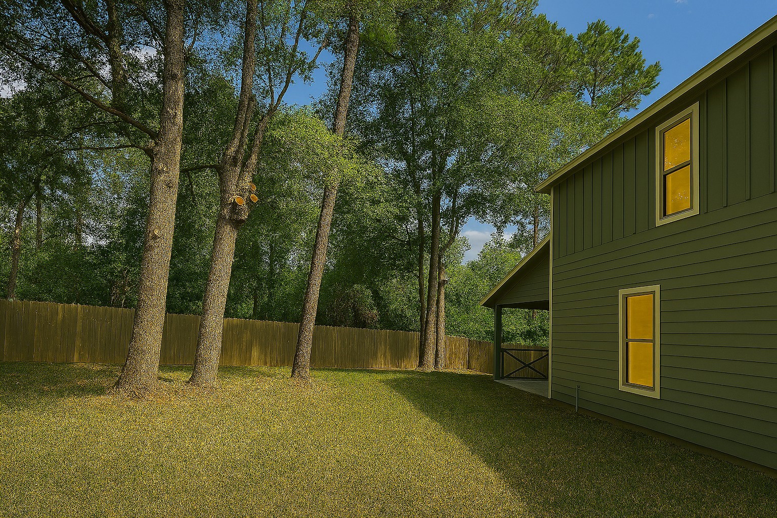 2 Mace Street Conroe, TX 77303 - Photo 24 of 24 Covered outdoor area ideal for relaxing evenings, grilling, or enjoying the privacy of a cul-de-sac setting.