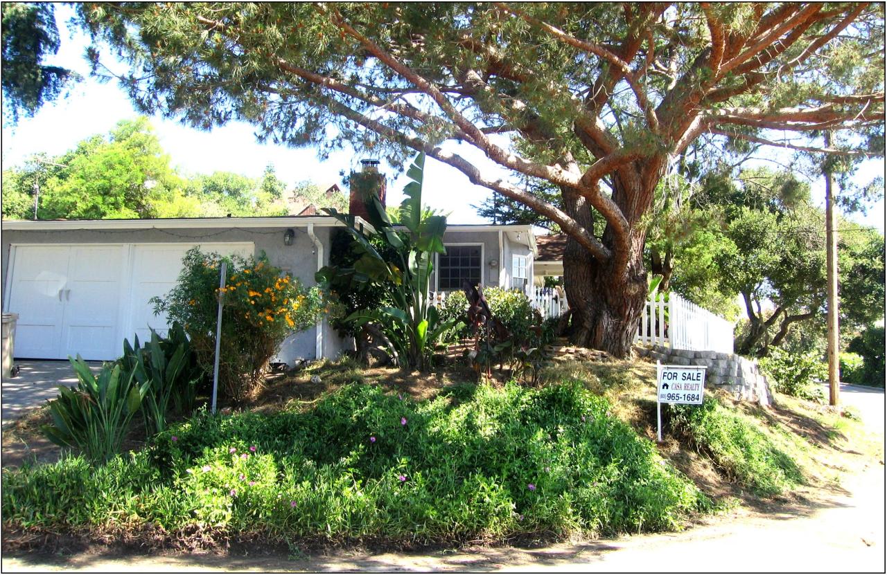 1050 Manitou Road Santa Barbara, CA 93101 - Photo 8 of 8 a backyard of a house with lots of green space