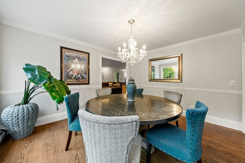 176 Spring Street Hopkinton, MA 01748 - Photo 17 of 42 a dining room with furniture a chandelier and wooden floor