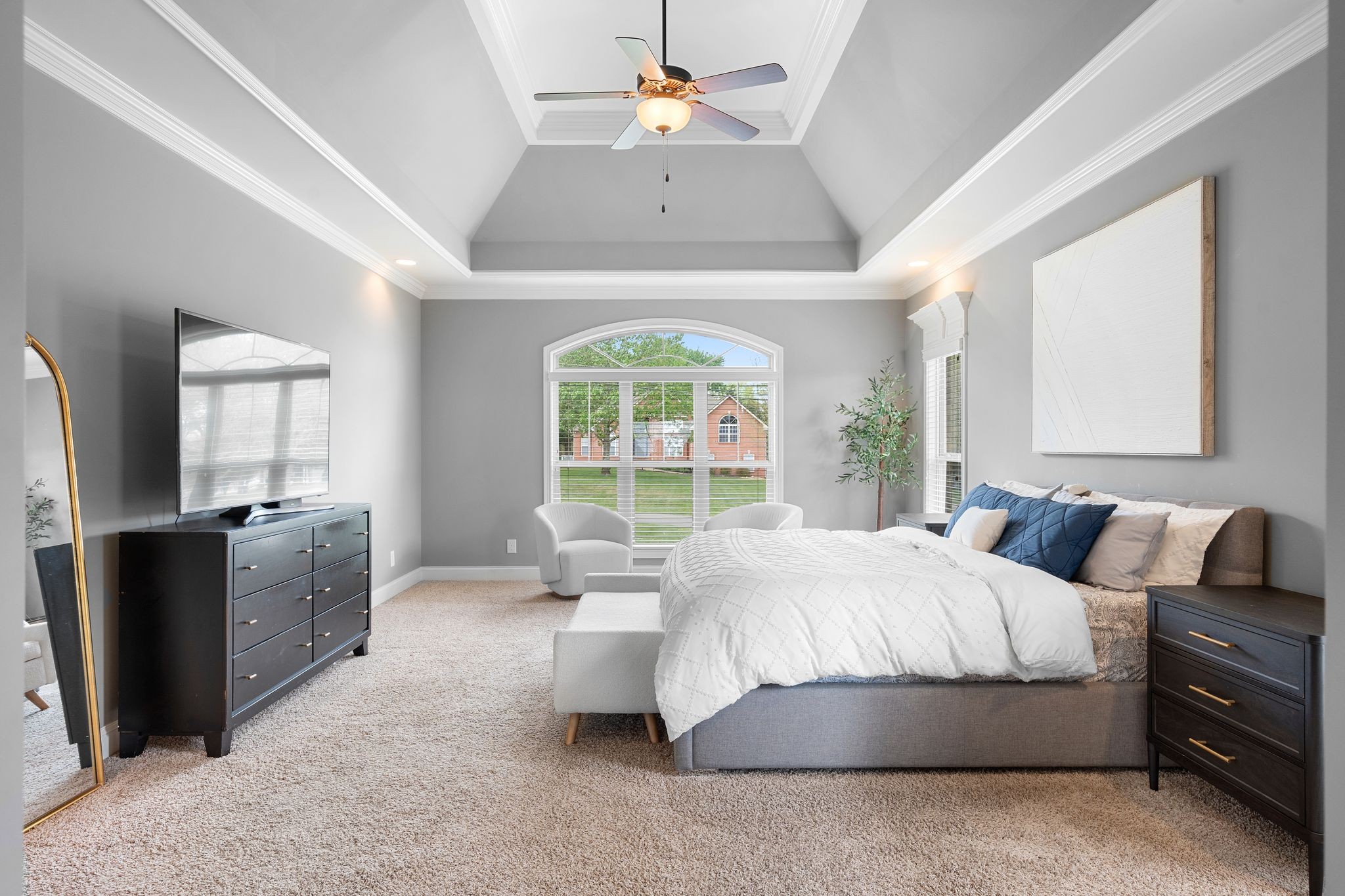 1013 Mires Road Mount Juliet, TN 37122 - Photo 20 of 50 a bedroom with a bed and a chandelier fan