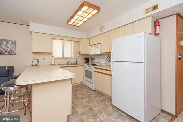 a kitchen with a refrigerator a sink and a refrigerator
