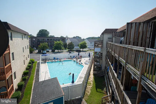 a view of backyard from balcony