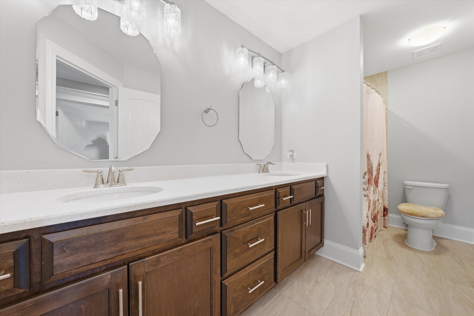 8613 High Stone Way Frankfort, IL 60423 - Photo 17 of 57 a bathroom with a double vanity sink and a toilet
