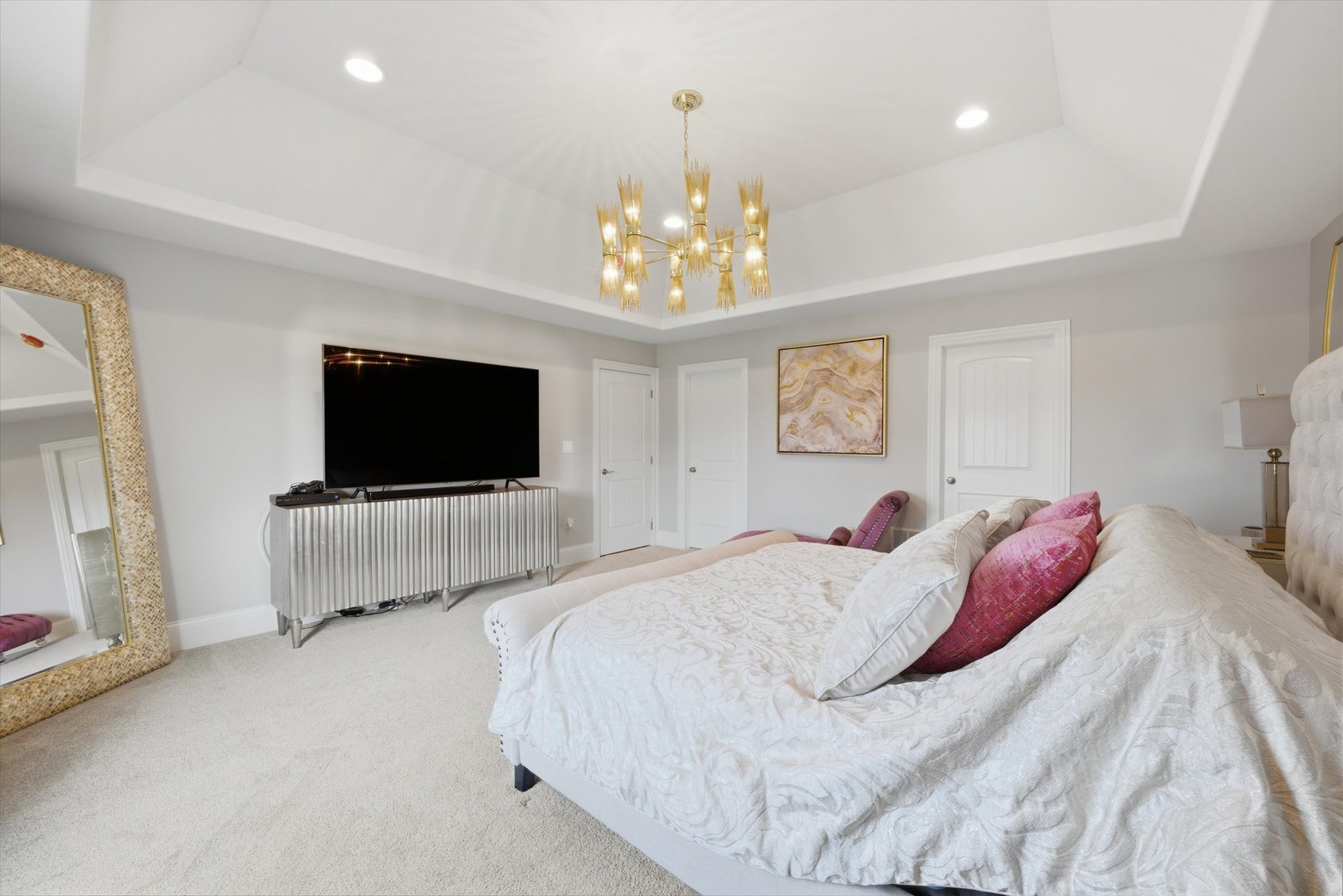 8613 High Stone Way Frankfort, IL 60423 - Photo 25 of 57 a bedroom with a bed and a flat screen tv