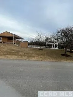 a view of an ocean with trees