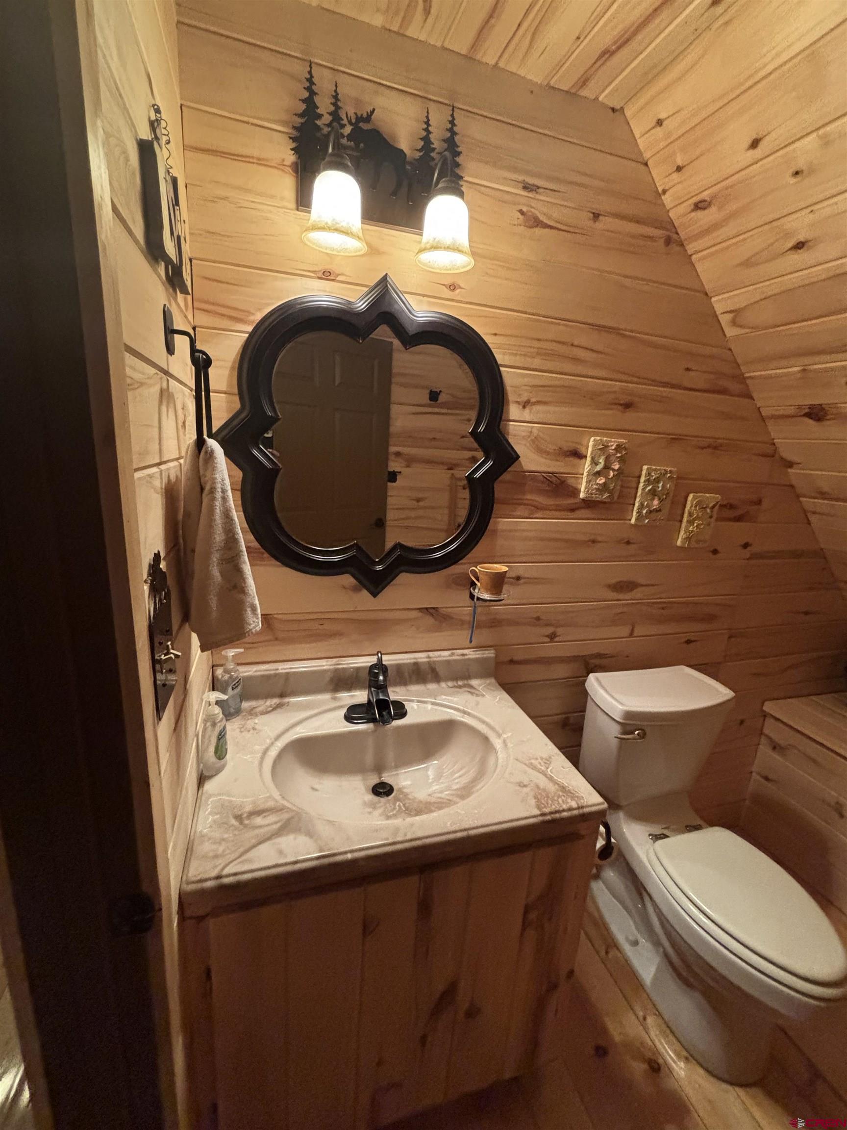 1113 Spring Street Del Norte, CO 81132 - Photo 35 of 43 a bathroom with a sink and mirror