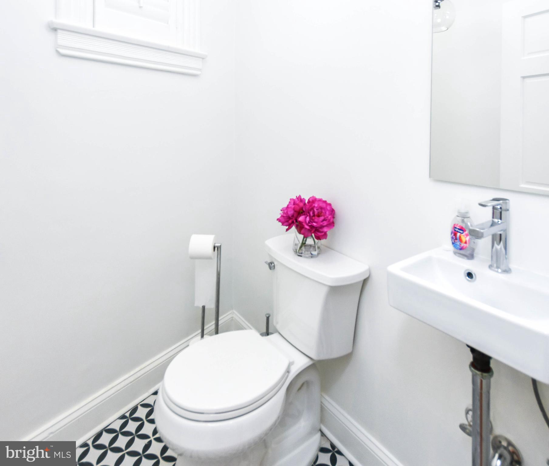 34 R Street Northeast Washington, DC 20002 - Photo 18 of 74 a bathroom with a sink toilet and a mirror