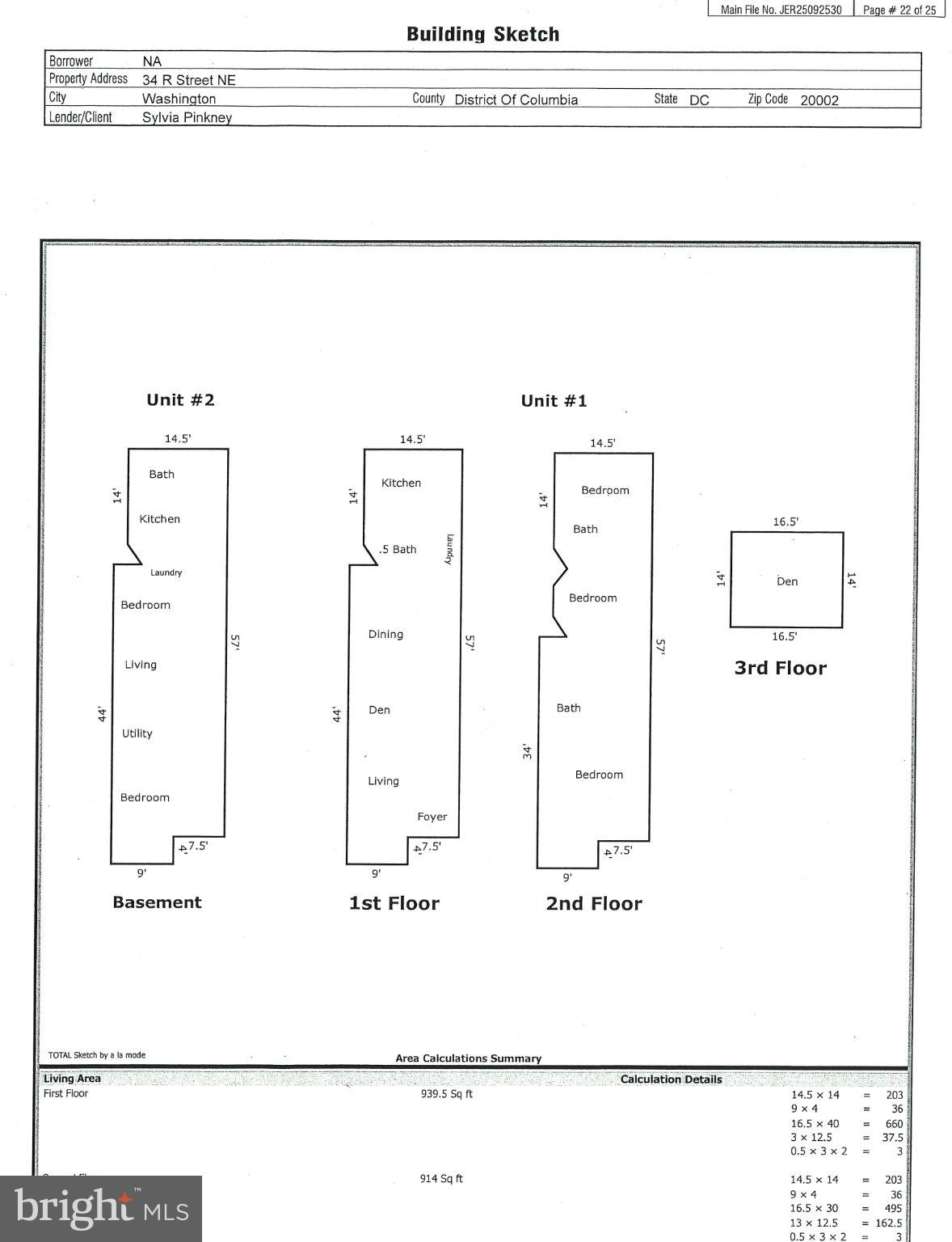 34 R Street Northeast Washington, DC 20002 - Photo 74 of 74 Detailed building layout sketch.