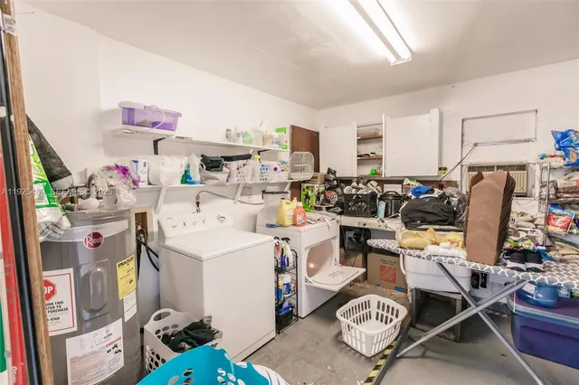 a room with storage and utility