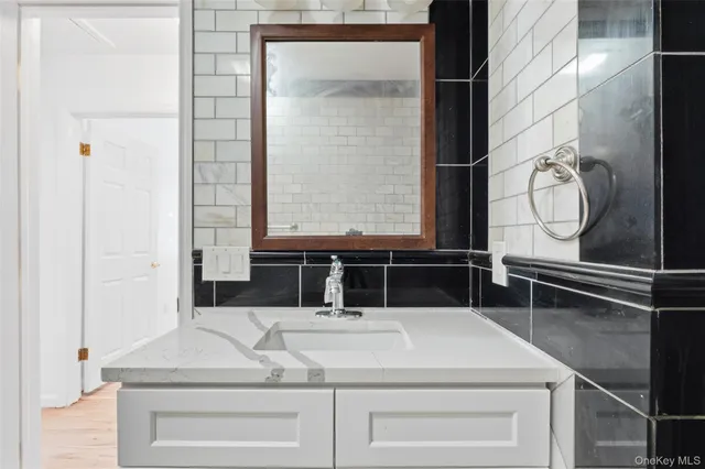 a view of the road and a view of trees