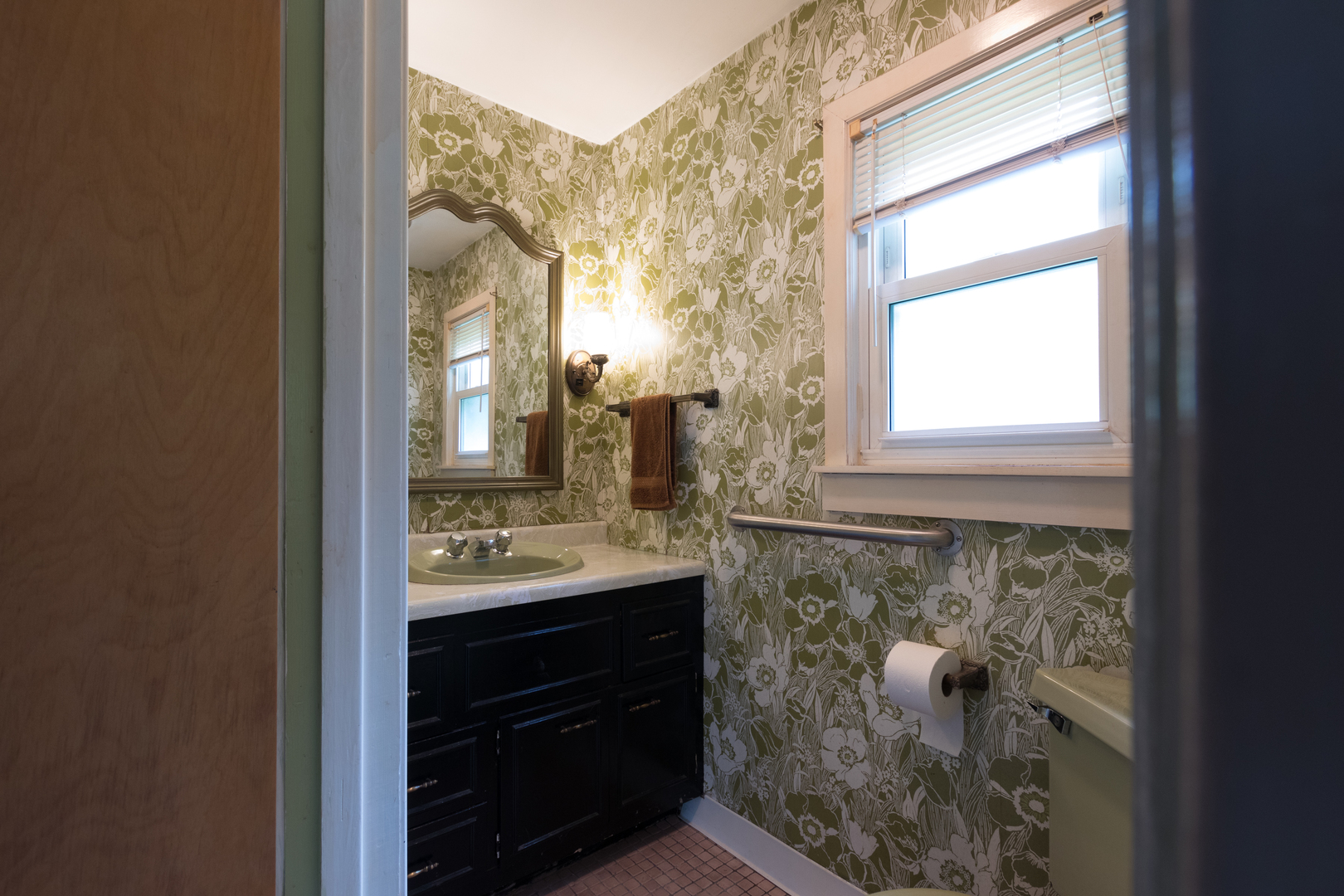 2941 Birch Road Homewood, IL 60430 - Photo 8 of 15 a bathroom with a granite countertop sink a mirror and a shower
