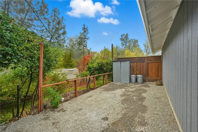 a view of backyard of house