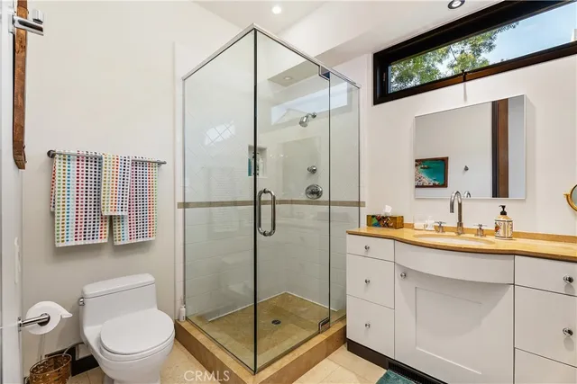 a living room with a large window