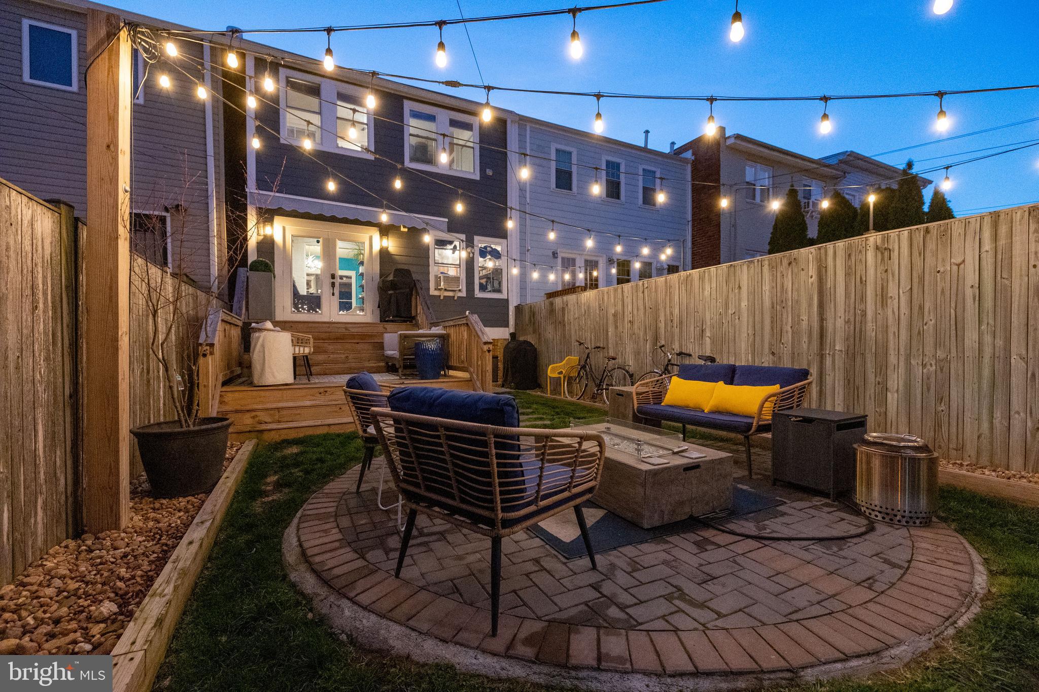 422 17th Street Southeast Washington, DC 20003 - Photo 47 of 59 Urban Patio Oasis Covered in a Stream of Lights