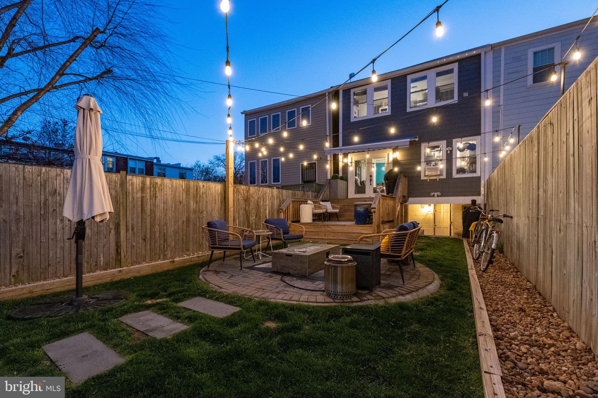 422 17th Street Southeast Washington, DC 20003 - Photo 48 of 59 Urban Patio Oasis Covered in a Stream of Lights