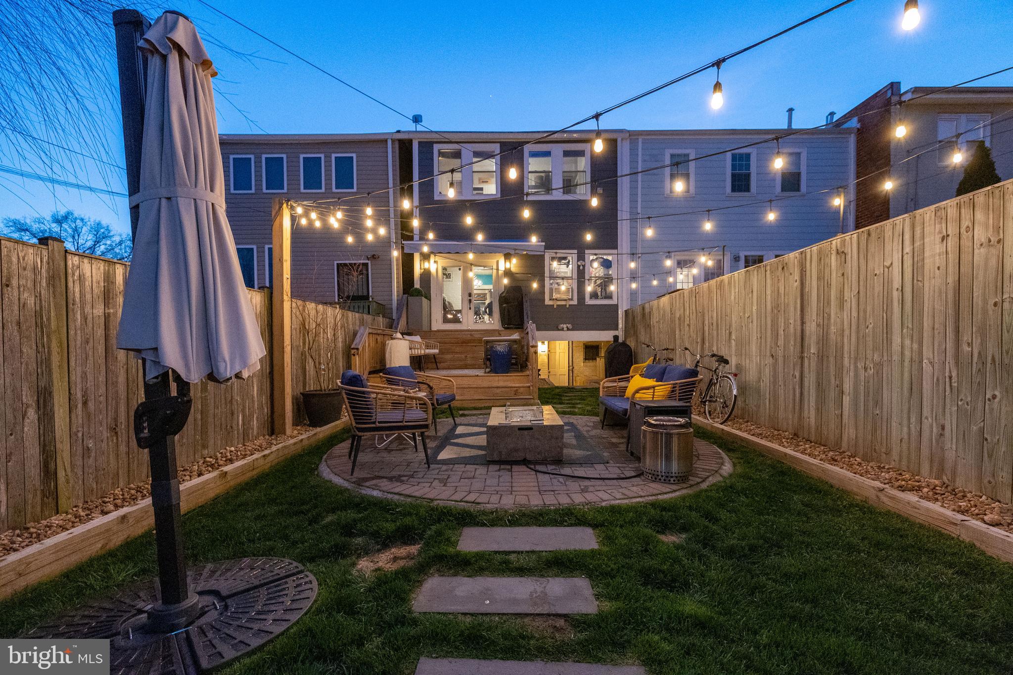 422 17th Street Southeast Washington, DC 20003 - Photo 49 of 59 Urban Patio Oasis Covered in a Stream of Lights