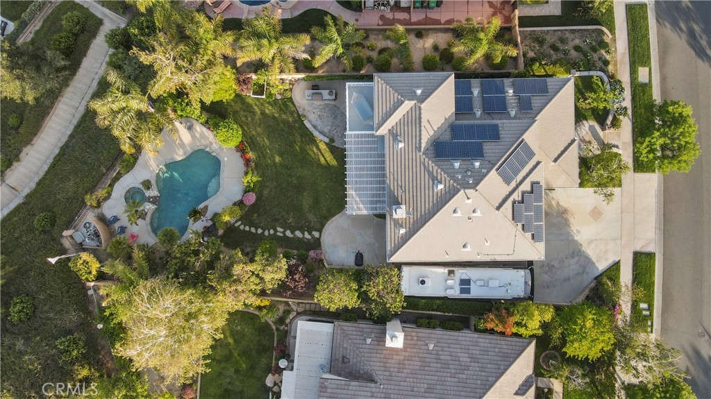 28834 Rock Canyon Drive Saugus, CA 91390 - Photo 5 of 58 an aerial view of a house with a yard and garden