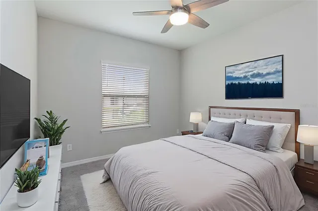 an empty room with closet and bathroom