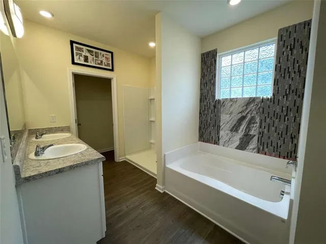 a bathroom with a sink and a bathtub