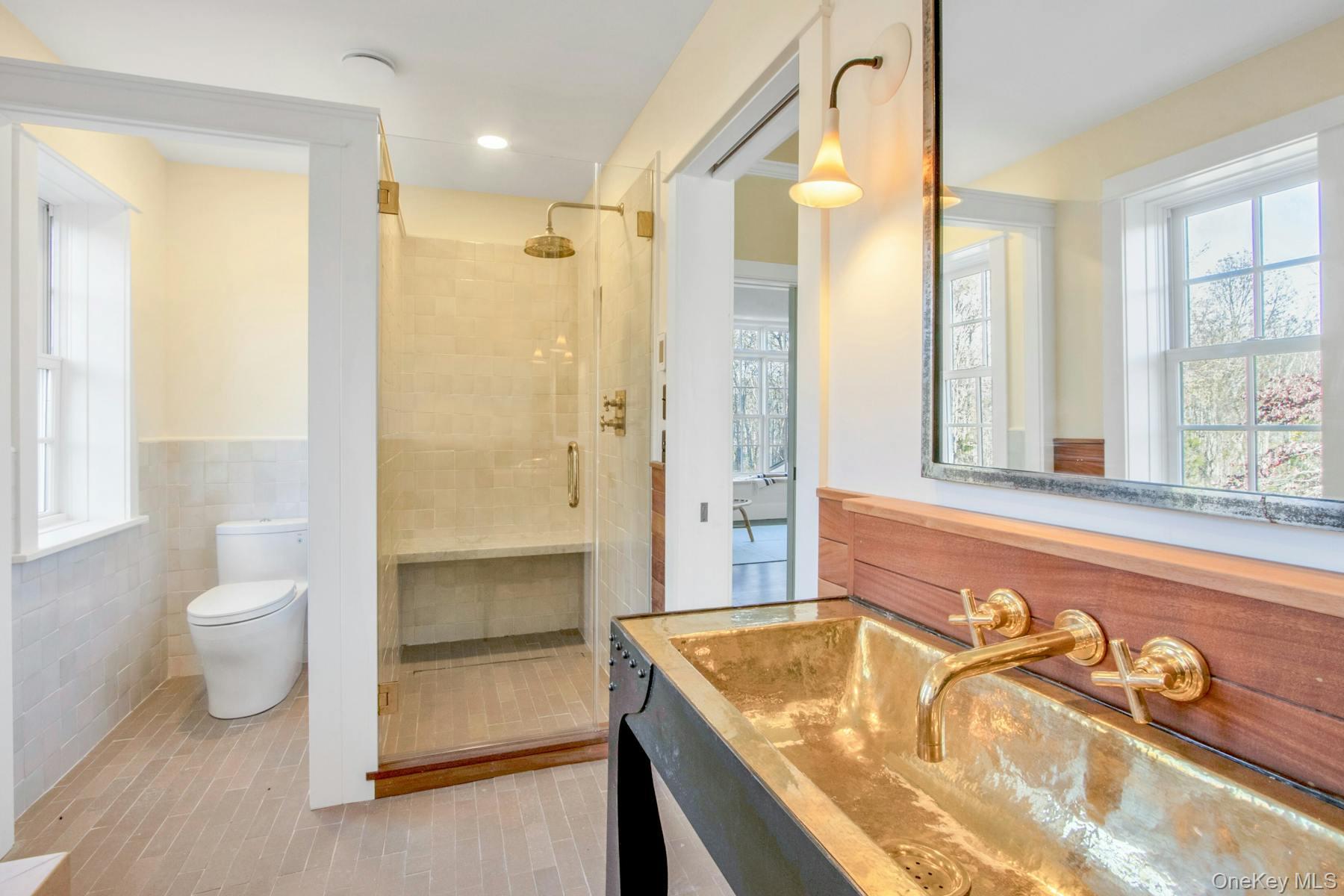 120 Dashville Road Esopus, NY 12561 - Photo 32 of 43 featuring a brass hammered sink and walk-in shower