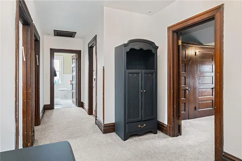 an entryway with a glass door