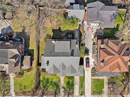 an aerial view of multiple house