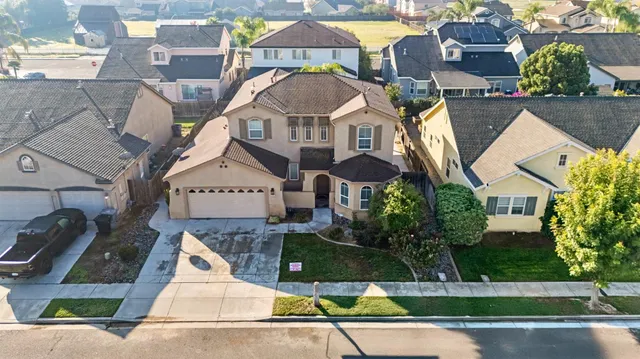 an aerial view of a house
