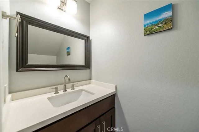 a view of backyard and garage