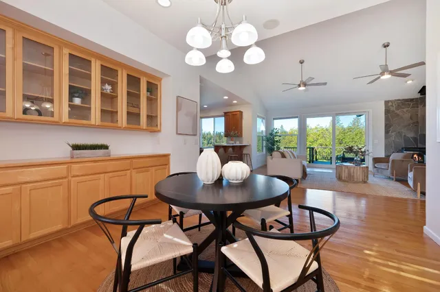 a kitchen with counter top space cabinets and stainless steel appliances