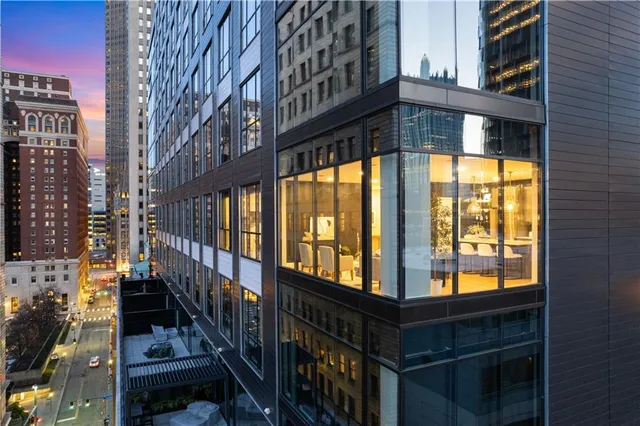 a view of a building with a window