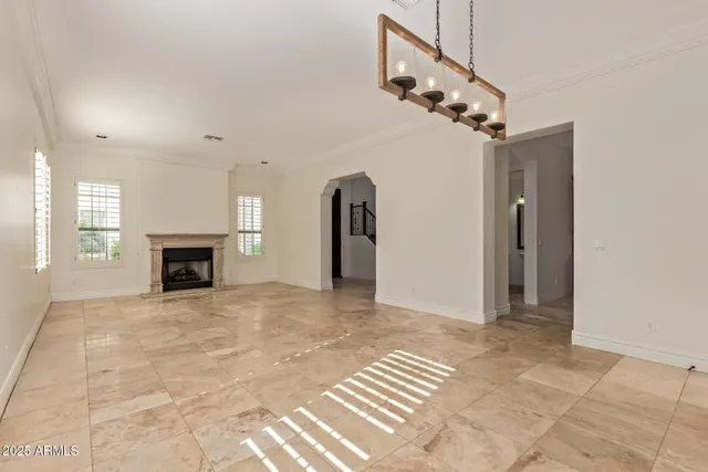 a view of a livingroom with a fireplace