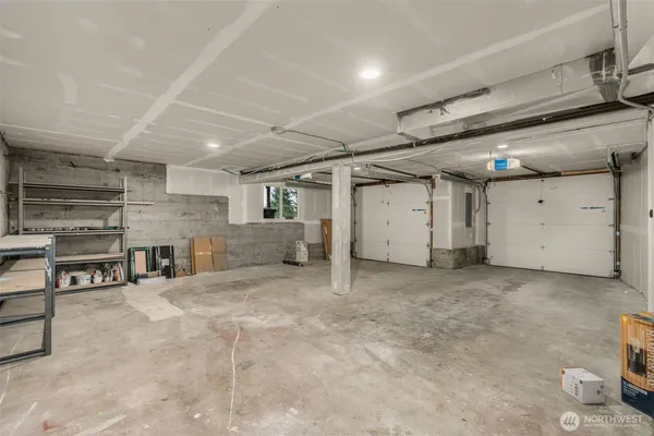 a view of a garage