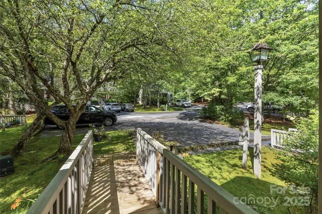a view of a pathway both side of yard
