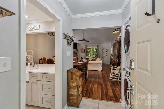 a view of kitchen and dining room