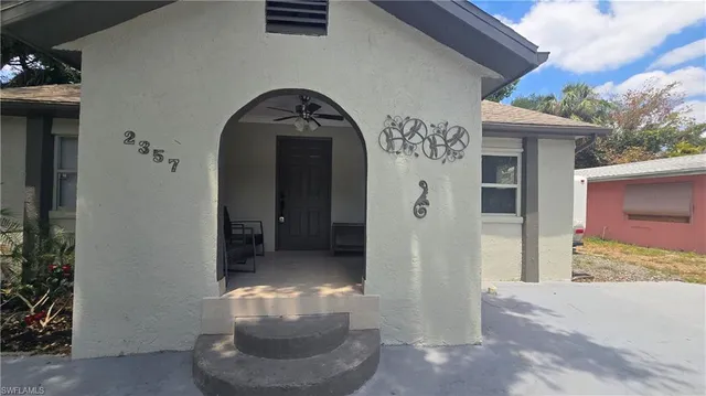 a view of a entryway door of the house