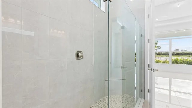 a bathroom with a shower