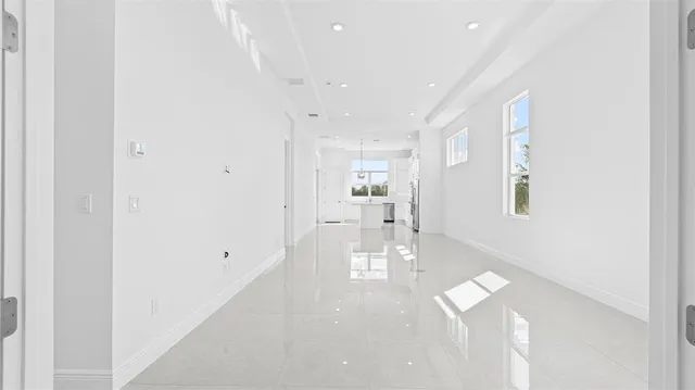 a view of dining room with wooden floor