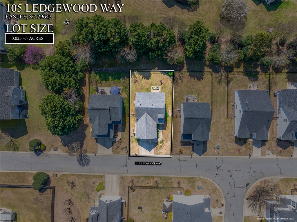 105 Ledgewood Way Easley, SC 29642 - Photo 32 of 35 An overhead perspective highlights this charming property and its neighborhood setting.