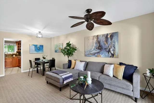 a living room with furniture