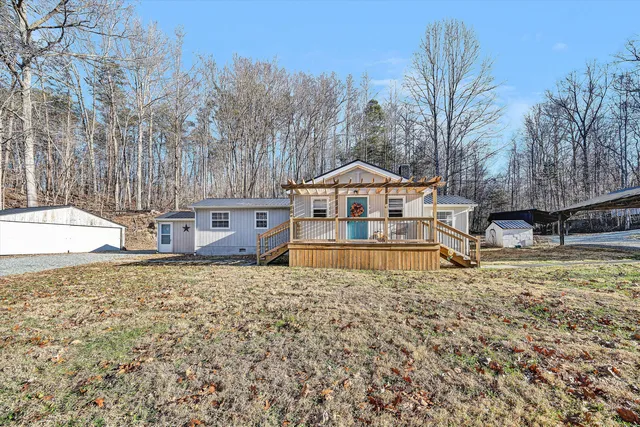 a house with trees in front of it