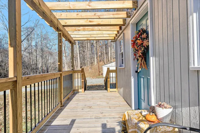 a balcony view with a outdoor space