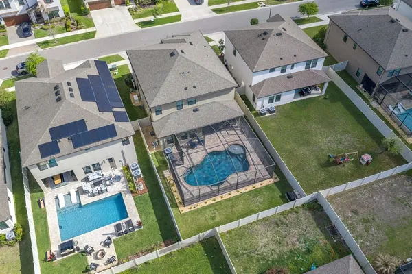 a bird view of a house