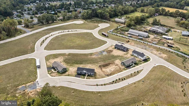 an aerial view of a swimming pool