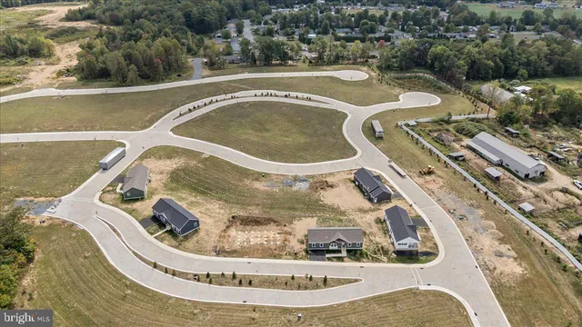 an aerial view of a swimming pool