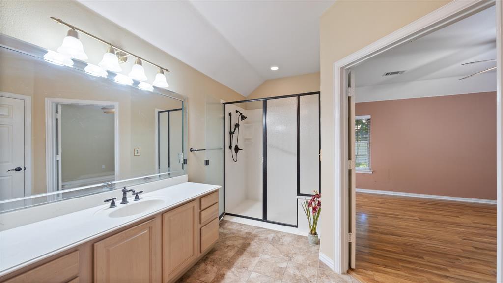 111 Sunglow Loop Red Oak, TX 75154 - Photo 18 of 25 a bathroom with a double vanity sink and a mirror
