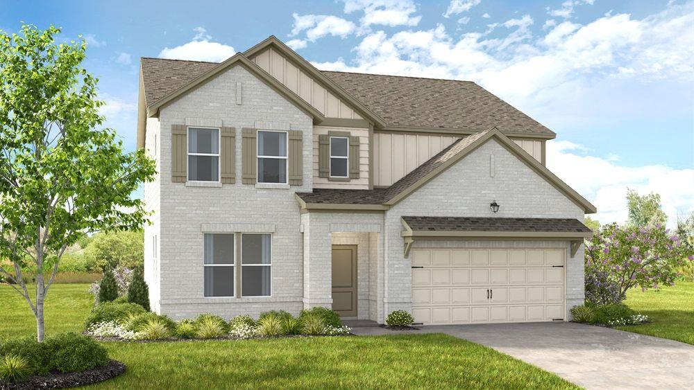 4008 Laurant Path Flowery Branch, GA 30542 - Photo 1 of 1 a front view of a house with a garden and plants