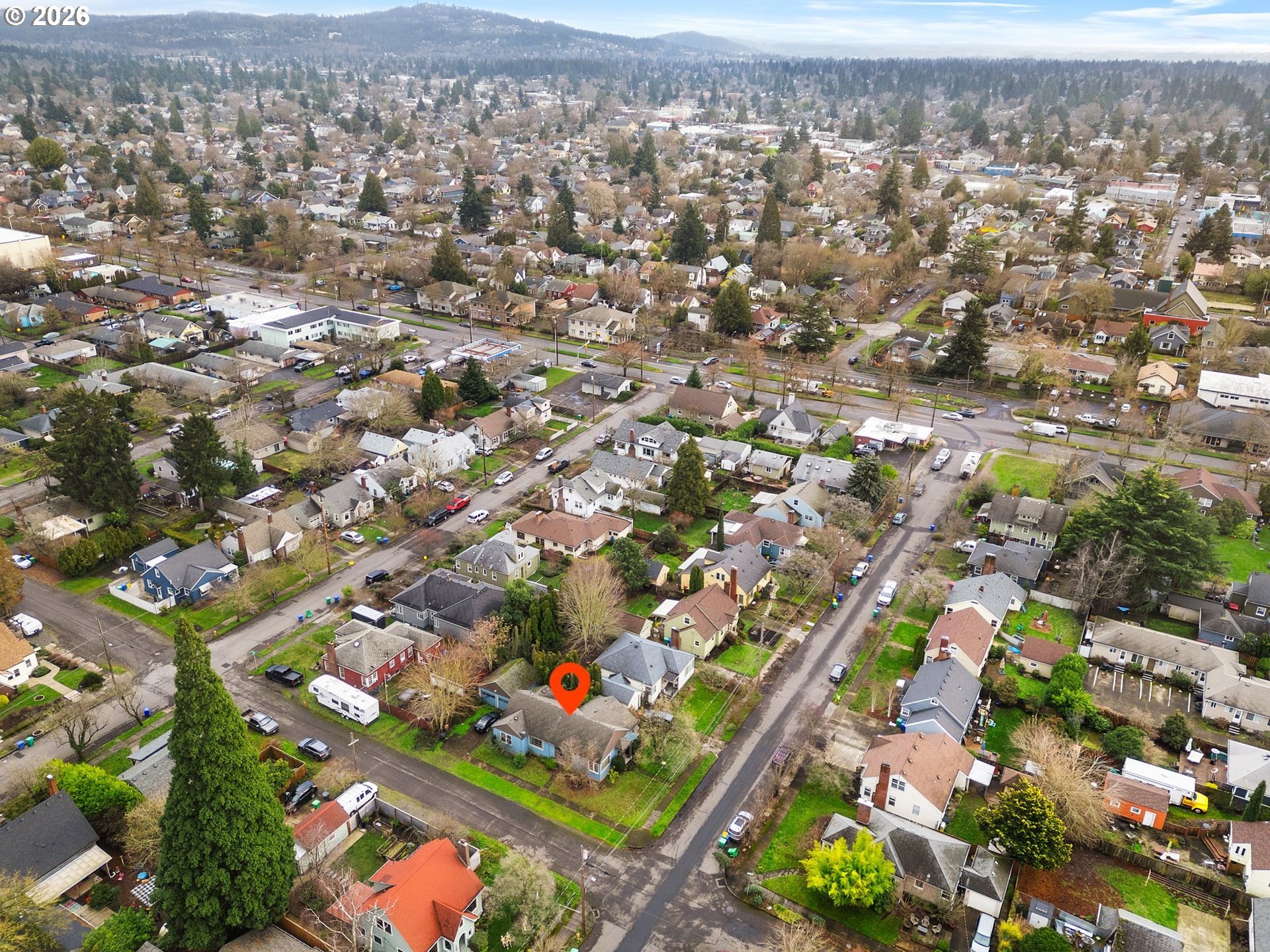 3306 Southeast 56th Avenue Portland, OR 97206 - Photo 17 of 36 an aerial view of residential houses with outdoor space and trees