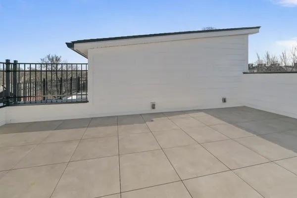 a view of a bathroom with a door
