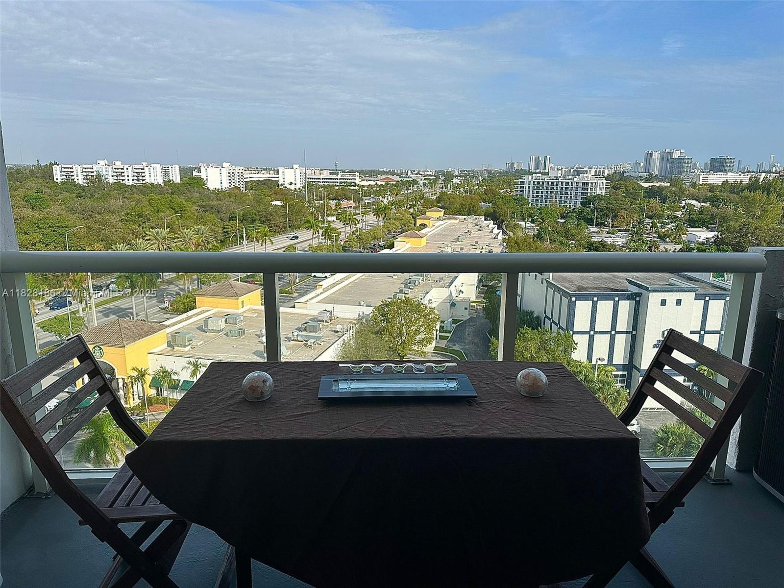 13499 Biscayne Boulevard, Unit 1013 North Miami, FL 33181 - Photo 5 of 25 a view of a chairs and table in a balcony