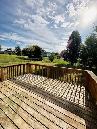 a view of wooden deck